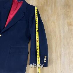 Vintage Pendleton Tweed Blazer Mens 46R Golden Buttons Wool Navy Sport Jacket