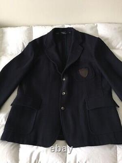 Vintage Polo By Ralph Lauren 100% Wool Navy Blue Jacket Coat Size XL Made In USA