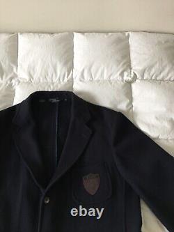 Vintage Polo By Ralph Lauren 100% Wool Navy Blue Jacket Coat Size XL Made In USA