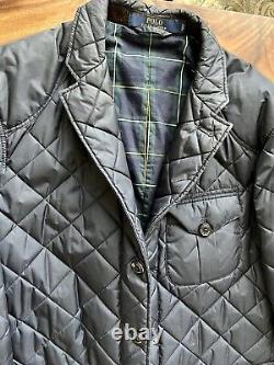 Vintage Polo By Ralph Lauren Quilted Sport Jacket Navy Men's Sz L Surgeon Cuffs