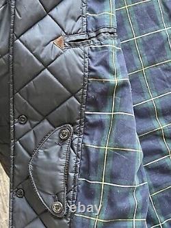 Vintage Polo By Ralph Lauren Quilted Sport Jacket Navy Men's Sz L Surgeon Cuffs