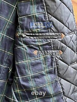 Vintage Polo By Ralph Lauren Quilted Sport Jacket Navy Men's Sz L Surgeon Cuffs