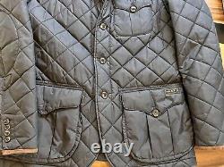 Vintage Polo By Ralph Lauren Quilted Sport Jacket Navy Men's Sz L Surgeon Cuffs