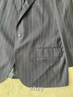 Vintage Polo Ralph Lauren 2 Piece Suit Mens Pant 42x30 Wool Pinstripe Navy Italy