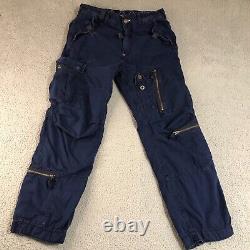 Vintage Polo Ralph Lauren Cargo Utility Pants Corduroy Navy Blue 32x32 Rare