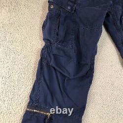 Vintage Polo Ralph Lauren Cargo Utility Pants Corduroy Navy Blue 32x32 Rare