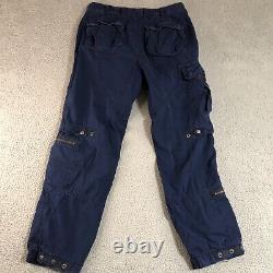 Vintage Polo Ralph Lauren Cargo Utility Pants Corduroy Navy Blue 32x32 Rare