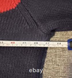 Vintage Polo Ralph Lauren Crest Crown Wool Turtleneck Sweater Navy Mens 2XL