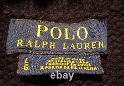 Vintage Polo Ralph Lauren Crest Crown Wool Turtleneck Sweater Navy Mens Large