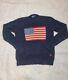 Vintage Polo Ralph Lauren Navy Blue Unisex Sweater Size S American Flag Rl Mark