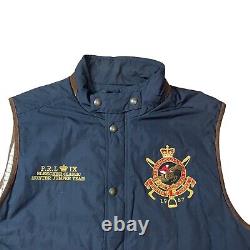 Vintage Polo Ralph Lauren PRL Club Quilted Vest Snap Zip Mens XXL Navy Rare 90s