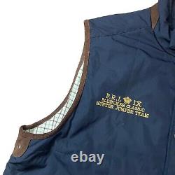 Vintage Polo Ralph Lauren PRL Club Quilted Vest Snap Zip Mens XXL Navy Rare 90s