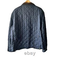 Vintage Polo Ralph Lauren Quilted Riding Jacket Mens XXL 2xl Navy Blue Corduroy