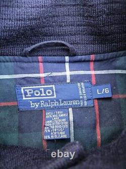 Vintage Polo Ralph Lauren Wool Navy Military Flight Bomber Jacket Size Large