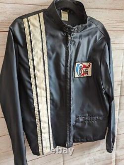 Vintage Racing Jacket Mens Size Medium M Navy AMA USA 48th ISDT Barn Find