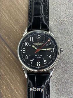 Vintage Raketa Watch Mechanical Aviator Wrist Russian Soviet USSR Military Rare