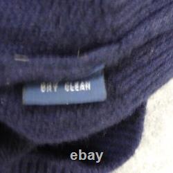 Vintage Ralph Lauren Sweater Mens Large Crest Cashmere Pocket Knit 90s Navy Blue