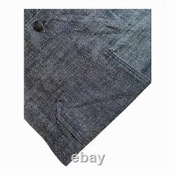 Vintage Repro US Navy Shawl Collar Denim Jacket Indigo Blue Men's Selvedge Denim