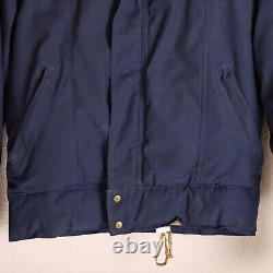 Vintage Rocky Mountain Featherbed Jacket Mens Navy Blue Leather Yoke Size 38