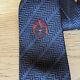 Vintage Ronaldus Shamask Navy Striped Silk Tie Barneys Ny Applied Flower Japan