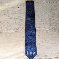 Vintage Ronaldus Shamask Navy Striped Silk Tie Barneys NY Applied Flower Japan