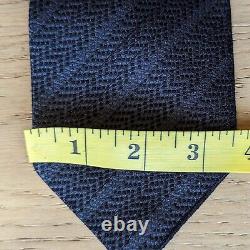 Vintage Ronaldus Shamask Navy Striped Silk Tie Barneys NY Applied Flower Japan