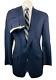Vintage Saxony Hall Mens 41s Navy Blue Stripe Wool 2 Piece Suit With Pants 34x28