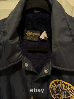 Vintage Swingster CVT-16 USS Lexington Jacket Men Size XL Navy Blue