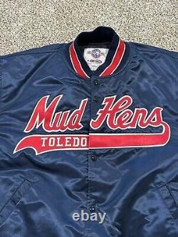 Vintage Toledo Mud Hens Baseball Satin Bomber Jacket Men's Size XL RARE