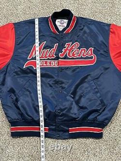 Vintage Toledo Mud Hens Baseball Satin Bomber Jacket Men's Size XL RARE