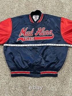 Vintage Toledo Mud Hens Baseball Satin Bomber Jacket Men's Size XL RARE