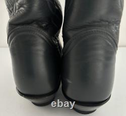 Vintage Tony Lama Navy Plain Style Western Cowboy Boots Size 11D withNEW SOLES