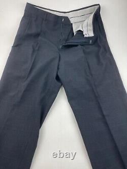 Vintage Towncraft Mens 43R Navy Blue Plaid USA 2 Piece Suit With Dress Pants 32x29