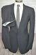 Vintage Towncraft Mens Navy Blue Wool Plaid 2 Piece Suit 42l Jacket 33x33 Pant