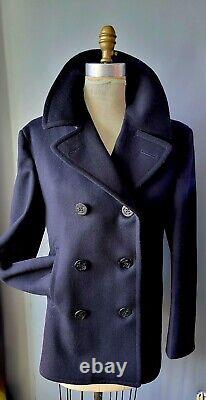 Vintage US NAVY Wool Peacoat Military Jacket 36/R Excellent Condition