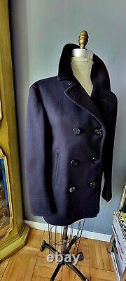 Vintage US NAVY Wool Peacoat Military Jacket 36/R Excellent Condition