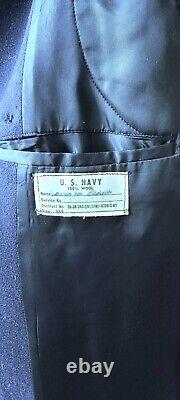 Vintage US NAVY Wool Peacoat Military Jacket 36/R Excellent Condition