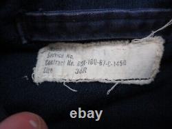 Vintage US Navy Deck Jacket Mens 36 R 60s USN N4 Utility Blue Vietnam War 1967