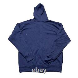 Vintage US Navy Gym Full Zip Hoodie Sweater Navy Blue Soffe Size XL USA Made