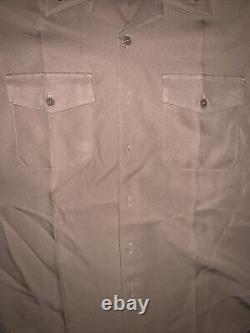 Vintage US Navy Khaki Uniform Mens L Half Sleeve Creighton Made In USA