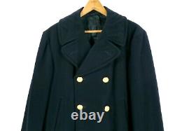 Vintage US Navy USN Overcoat Man's Enlisted Wool 40S 1978 Gold Eagle Buttons