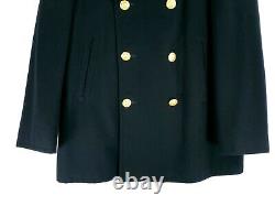 Vintage US Navy USN Overcoat Man's Enlisted Wool 40S 1978 Gold Eagle Buttons