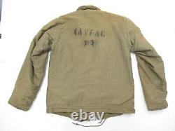 Vintage USN Navy Deck Jacket Mens Size 42 N1 N-1 WWII WW2 Stencil N-1