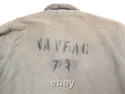 Vintage USN Navy Deck Jacket Mens Size 42 N1 N-1 WWII WW2 Stencil N-1