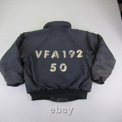 Vintage USN Navy Jacket Mens XL Blue Shipboard Cold Weather Flame Resistant Coat