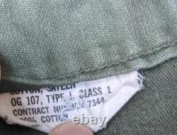 Vintage VIETNAM sateen OG-107 us army 32x32 military pants CLASS 1 TYPE 1