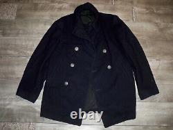 Vintage Vietnam NAM Era 1973 Mens Navy Peacoat Overcoat Melton Jacket Size 38