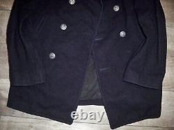 Vintage Vietnam NAM Era 1973 Mens Navy Peacoat Overcoat Melton Jacket Size 38