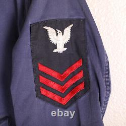 Vintage Vietnam War US Navy N4 Deck Jacket Mens 36R USN Utility Blue