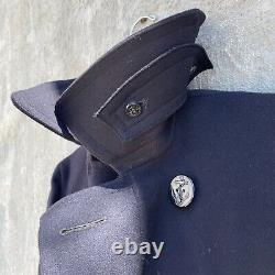 Vintage WWII US Navy Cracker Jack Dress Blues & 10 Button Peacoat 4pc Set 1940s